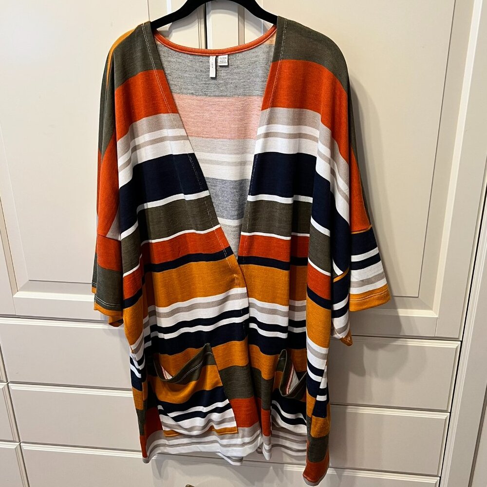 C EST 1946 Chic Luxury Resort ¾ Sleeve Striped Cardigan (Size‎ 26/28)